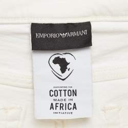 Pre Owned Emporio Armani Cream Denim Slim Fit Jeans S Waist 27"