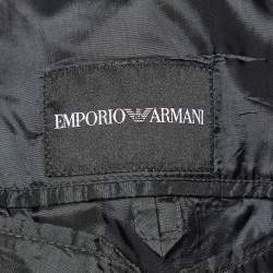 Pre Owned Emporio Armani Grey Patterned Boucle Blazer XL