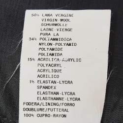 Pre Owned Emporio Armani Grey Patterned Boucle Blazer XL