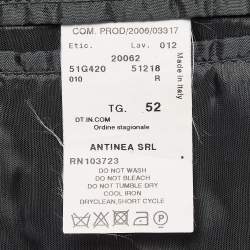 Pre Owned Emporio Armani Grey Patterned Boucle Blazer XL