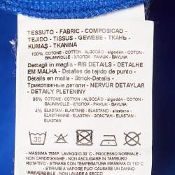 Pre Owned Emporio Armani Blue Logo Print Jersey T-Shirt XXL