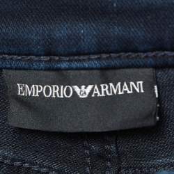 Emporio Armani Washed Embroidered Denim Blue Jeans S Waist 25"