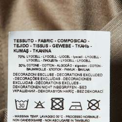 مملوكة مسبقًا Emporio Armani Brown Jersey Logo Embroidered Crew Neck T-Shirt 3XL