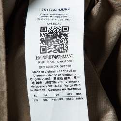 مملوكة مسبقًا Emporio Armani Brown Jersey Logo Embroidered Crew Neck T-Shirt 3XL