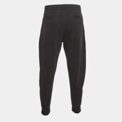 Pre Owned Emporio Armani Black Embroidered Cotton Blend Sweatpants XL