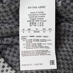 Pre Owned Emporio Armani Grey Patterned Knit Crew Neck T-Shirt S