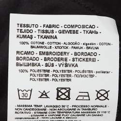 Pre Owned Emporio Armani Black Embroidered Logo Cotton Knit T-Shirt S