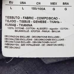 Pre Owned Emporio Armani Blue Dotted Cotton Button Up Slim Fit Shirt L