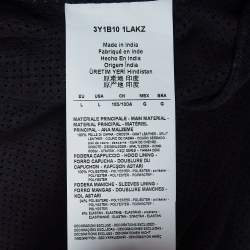 Pre Owned Emporio Armani Navy Blue Perforate Suede Hooded Jacket L