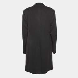 Pre Owned Emporio Armani Black Cashmere Felt Long Coat XL