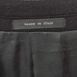 Pre Owned Emporio Armani Black Cashmere Felt Long Coat XL