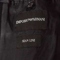 Pre Owned Emporio Armani Black Cashmere Felt Long Coat XL