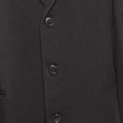 Pre Owned Emporio Armani Black Cashmere Felt Long Coat XL