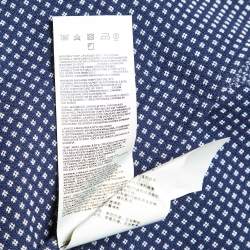 Pre Owned Emporio Armani  Blue Patterned Cotton Single Breasted Blazer S