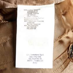 Pre Owned Emporio Armani Brown Virgin Wool Long Double Layered Coat S