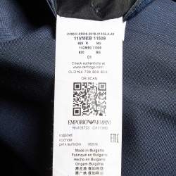 Pre Owned Emporio Armani Navy Blue Wool Suit M