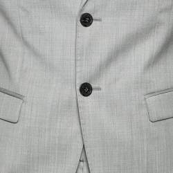 Pre Owned Emporio Armani Grey Virgin Wool David Line Suit M