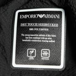 Pre Owned Emporio Armani Black Seer Sucker Zip Up Jacket XL