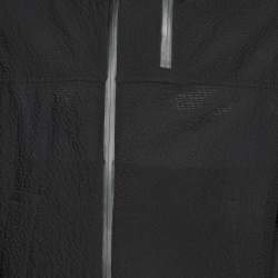 Pre Owned Emporio Armani Black Seer Sucker Zip Up Jacket XL