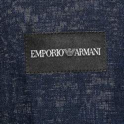 Pre Owned Emporio Armani Blue Linen Long Sleeve Shirt XL