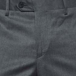 Pre Owned Emporio Armani Grey Virgin Wool Pants M
