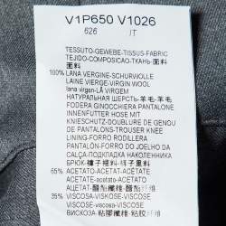 Pre Owned Emporio Armani Grey Virgin Wool Pants M