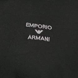 مملوكة مسبقًا Emporio Armani Black Logo Embroidery Jersey Crew Neck T-Shirt XL