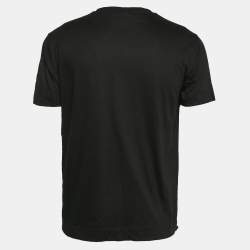 مملوكة مسبقًا Emporio Armani Black Logo Embroidery Jersey Crew Neck T-Shirt XL