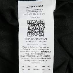 مملوكة مسبقًا Emporio Armani Black Logo Embroidery Jersey Crew Neck T-Shirt XL