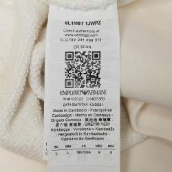 Pre Owned Emporio Armani  Black/White Logo Applique Cotton Sweatshirt L