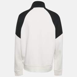 Pre Owned Emporio Armani  Black/White Logo Applique Cotton Sweatshirt L