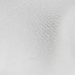 Emporio Armani White Neoprene Zip-Up Hoodie M