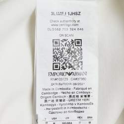 Emporio Armani White Neoprene Zip-Up Hoodie M