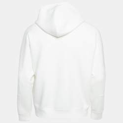 Emporio Armani White Neoprene Zip-Up Hoodie M
