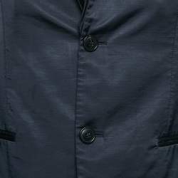 Pre Owned Emporio Armani Navy Blue Wool Blend Single Breasted Blazer M