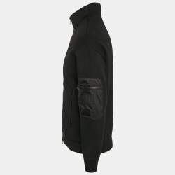 Pre Owned Emporio Armani Black Neoprene Zip-Up Jacket M