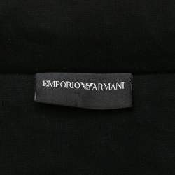 Pre Owned Emporio Armani Black Neoprene Zip-Up Jacket M