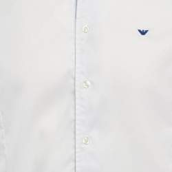 Emporio Armani White Cotton Blend Button Down Shirt XL
