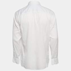 Emporio Armani White Cotton Blend Button Down Shirt XL