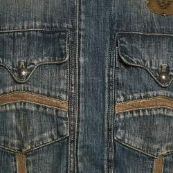 Emporio Armani Blue Washed Denim Button Front Jacket L