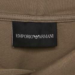Emporio Armani Grey Neoprene Short Sleeve Hoodie L