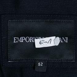 Pre Owned Emporio Armani Navy Blue Gabardine Blazer XL