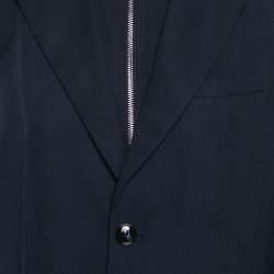 Pre Owned Emporio Armani Navy Blue Gabardine Blazer XL
