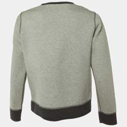 Pre Owned Emporio Armani Grey Logo Embroidered Double Jersey Sweatshirt L