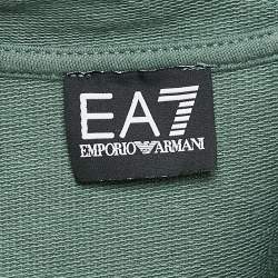 Emporio Armani Green Cotton Hooded Jacket and Shorts Set M