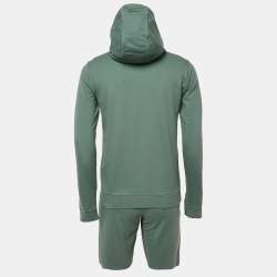 Emporio Armani Green Cotton Hooded Jacket and Shorts Set M