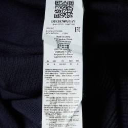 Pre Owned Emporio Armani Navy Blue Knit Crew Neck Sweater M