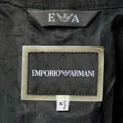 Emporio Armani Misura Black Leather & Nylon Paneled Biker Jacket M