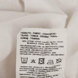 Pre Owned Emporio Armani White Logo Print Crew Neck T-Shirt L