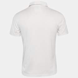 Pre Owned Emporio Armani Essential White Cotton Jersey Polo T-Shirt S